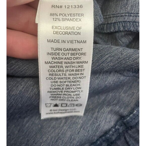 Koi Lite Stretch Petite 3X Heather Navy Momentum 749-P-133 Scrub Pants New - Picture 6 of 12